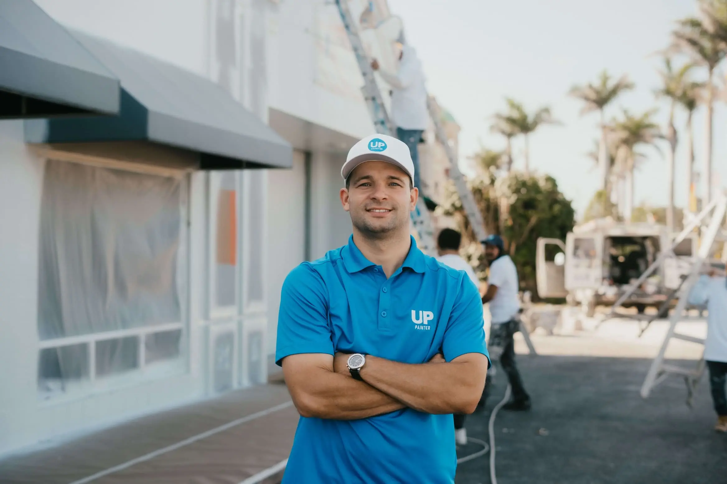 Top rated Sarasota painter delivering high-quality finishes on a modern painting project.