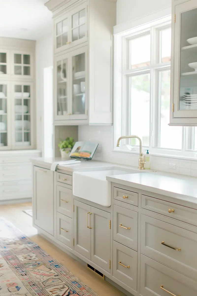 Skilled cabinet painter in Sarasota kitchen cabinets refinishing with smooth, modern coating.