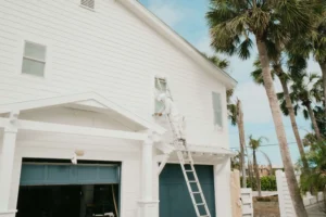 Fresh exterior house painting in Sarasota FL with weather-resistant paint and clean trim work
