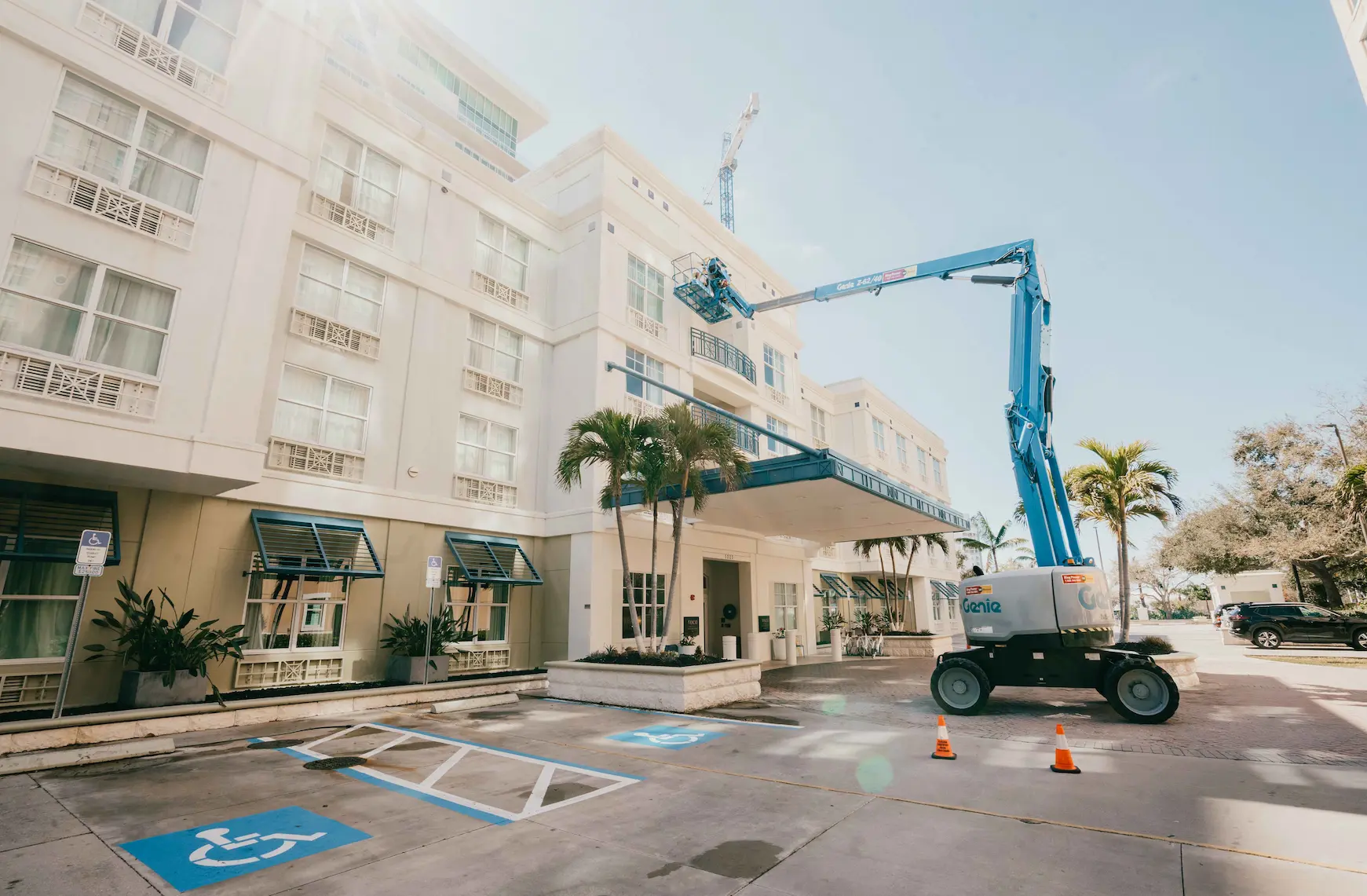 Painting the exterior of the Voco Hotel in Downtown Sarasota 02