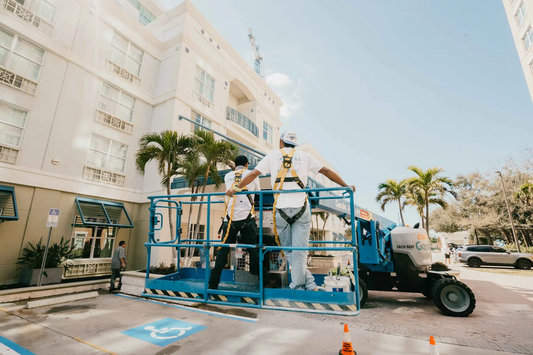 Painting the exterior of the Voco Hotel in Downtown Sarasota 10