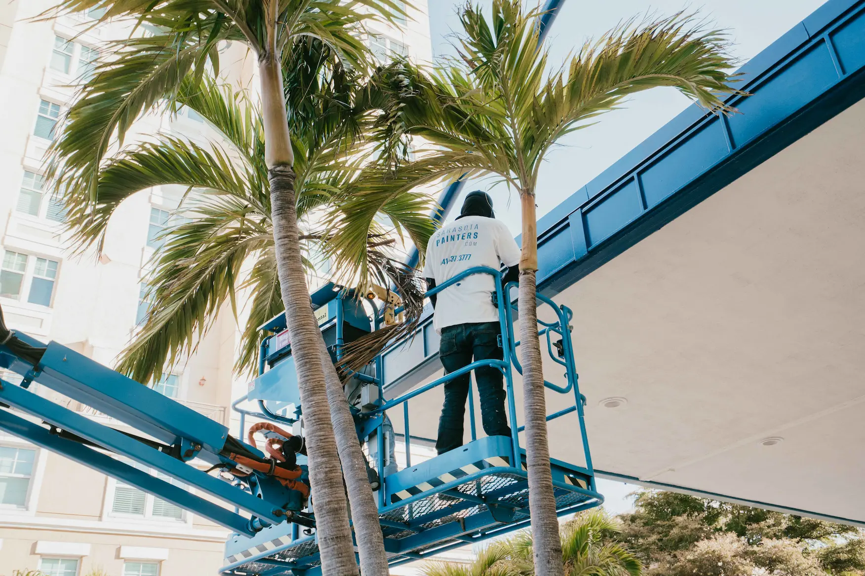 Painting the exterior of the Voco Hotel in Downtown Sarasota 11