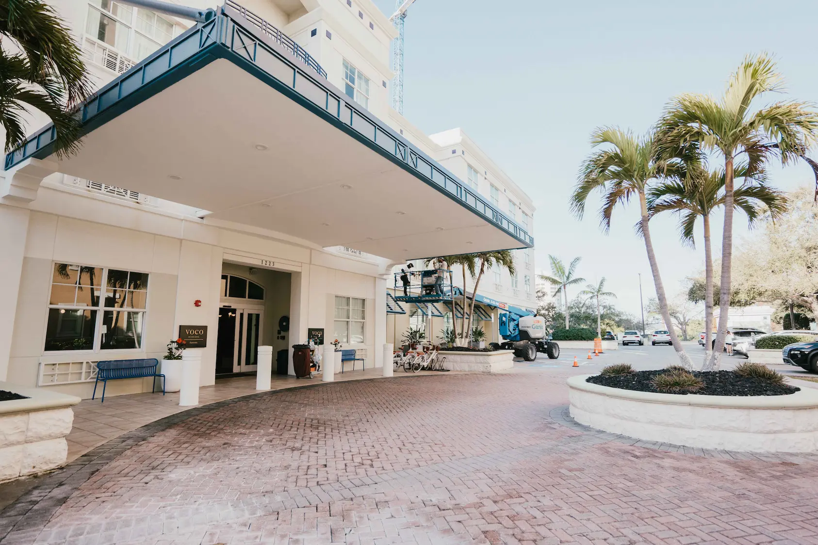Painting the exterior of the Voco Hotel in Downtown Sarasota 12